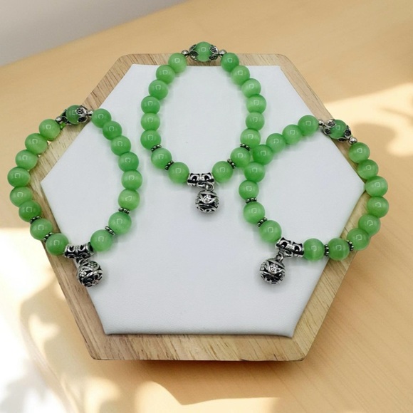 Green Chrysoberyl Handmade Crystal Bracelet - lot of 3 - Picture 1 of 4